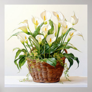 Beautiful Blooming Calla Lily Flowers Poster