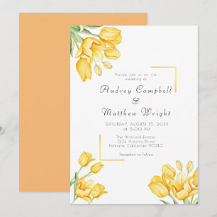 Beautiful Blooming Yellow Tulip Wedding Invitation