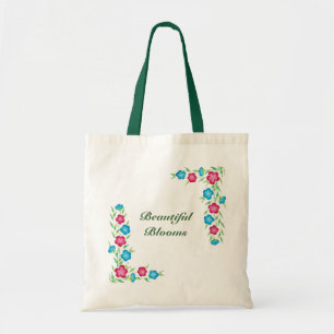 Beautiful blooms bag- select your size/colour/text tote bag