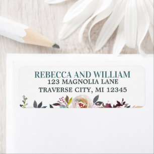 Beautiful Blooms Floral Spring Wedding Label