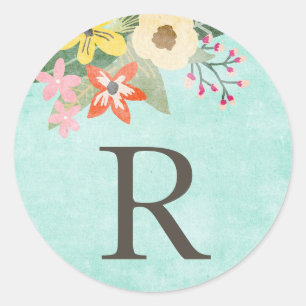 Beautiful Blooms Monogram Stickers
