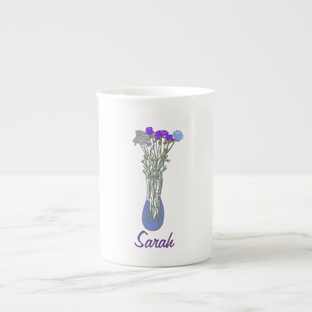 Beautiful Blooms Original Flower Illustration Bone China Mug (Front)