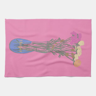 Beautiful Blooms Original Flower Illustration Tea Towel