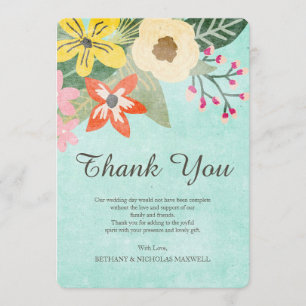 Beautiful Blooms Photo Thank You Flat Card