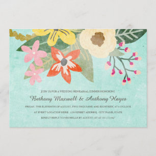 Beautiful Blooms Rehearsal Dinner Invitation