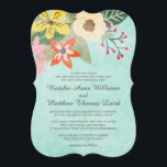 Beautiful Blooms Watercolor Floral Wedding / Aqua Invitation<br><div class="desc">Beautiful Blooms Wedding Invitation / Aqua.  Check out coordinating items in our shop!</div>
