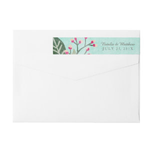Beautiful Blooms Wedding Wraparound Labels / Aqua