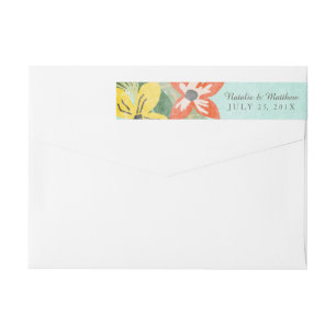 Beautiful Blooms Wedding Wraparound Labels / Aqua