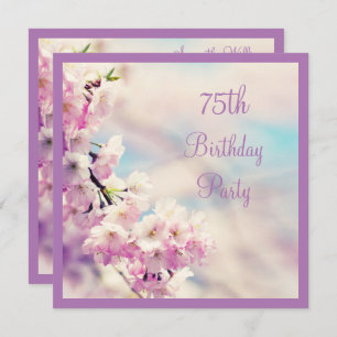 Beautiful Blossom 75th Birthday Invitation
