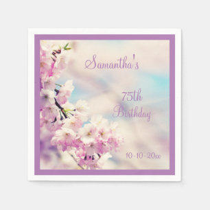 Beautiful Blossom 75th Birthday Napkin