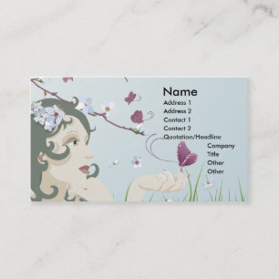 beautiful blossom and butterflies business card