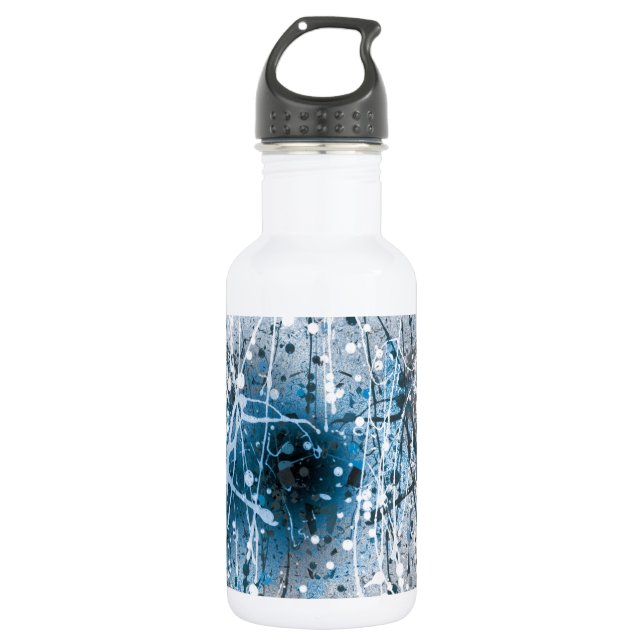 Beautiful Blue Abstract Art Splatters 532 Ml Water Bottle (Front)