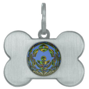 Beautiful Blue African Traditional Ethnic Vector Pet Tag
