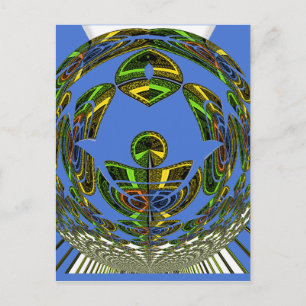 Beautiful Blue African Traditional Ethnic  Vector  Postcard