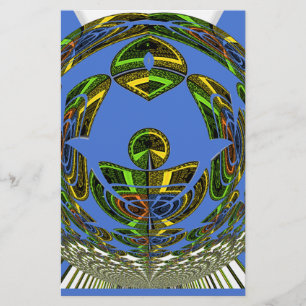 Beautiful Blue African Traditional Ethnic Vector Stationery