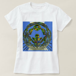 Beautiful Blue African Traditional Ethnic  Vector  T-Shirt