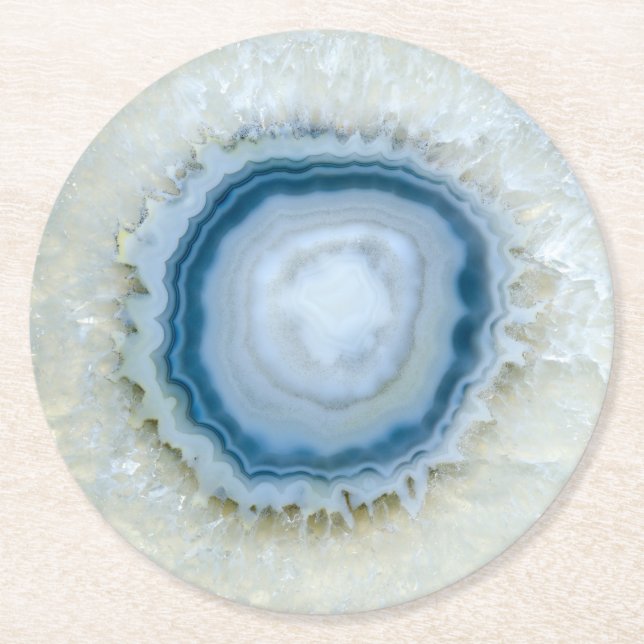 Beautiful Blue Agate Drinks Coasters (Front)