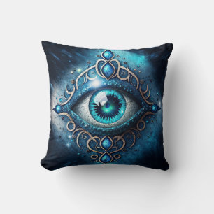 Beautiful Blue All Seeing Eye Illuminati Cushion