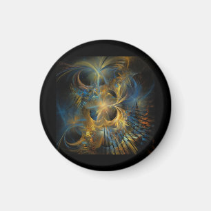 Beautiful Blue And Gold Fractal  Magnet