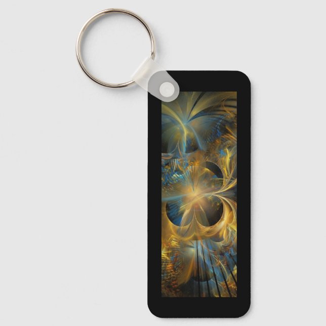 Beautiful Blue And Gold  Key Ring (Front)