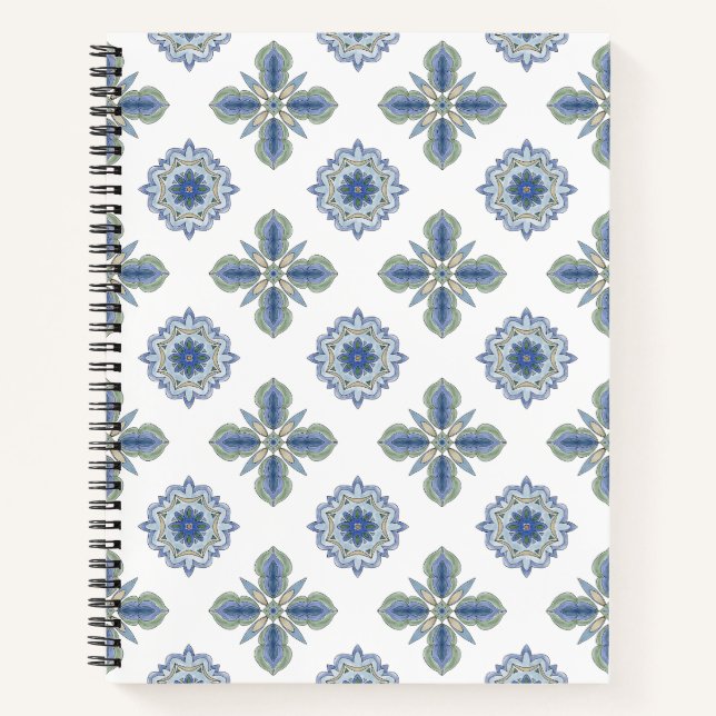 Beautiful Blue and Green Spiral Notebook  (Front)