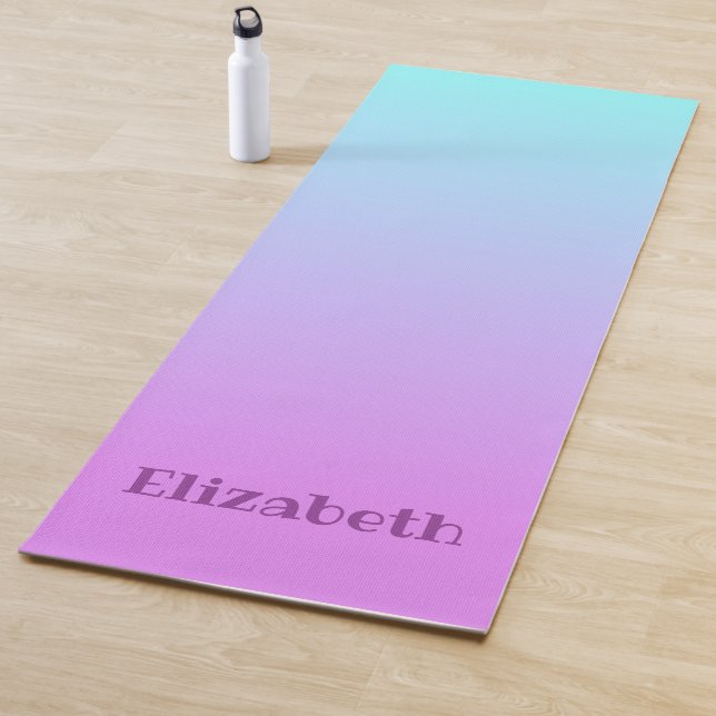 Beautiful Blue and Lavender Ombre Yoga Mat (In Situ)