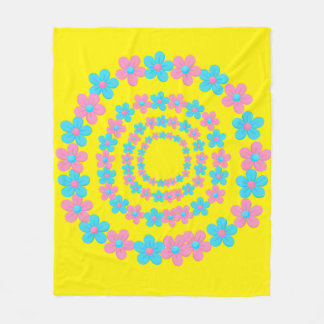 Beautiful Blue and Pink Floral Pattern Blanket