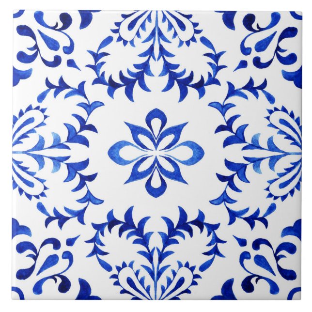 Beautiful Blue and White Azelujo  Ceramic Tile. Tile (Front)