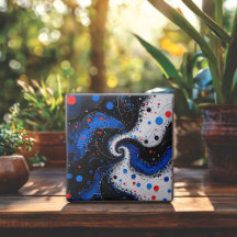 Beautiful Blue and White Swirl Abstract Design 