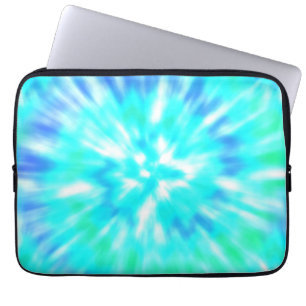 Beautiful Blue and White Tie Dye Laptop Case