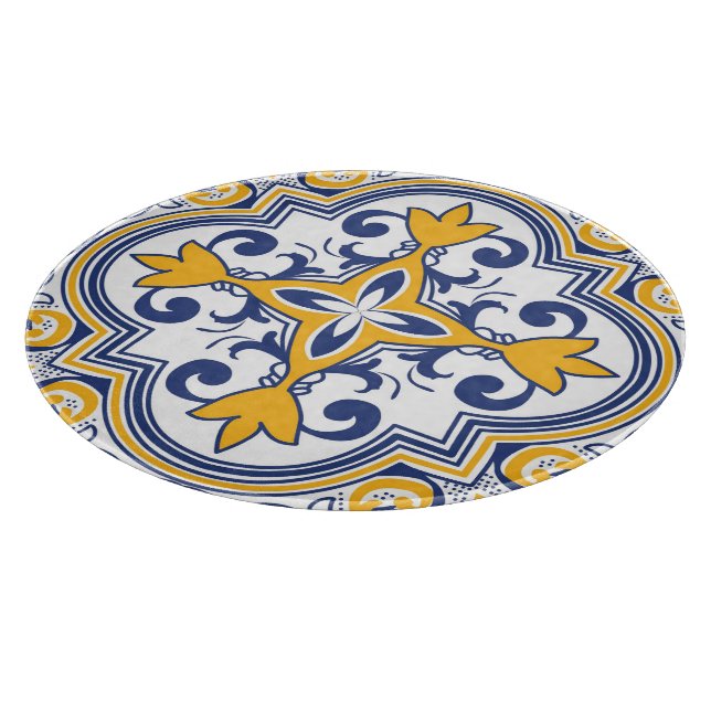 💙💛 Beautiful blue and yellow Azulejos 9 Cutting  Board (Corner)