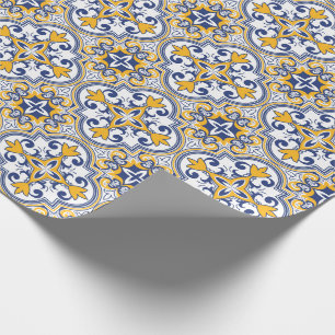 💙💛 Beautiful blue and yellow Azulejos 9, Wrapping Paper
