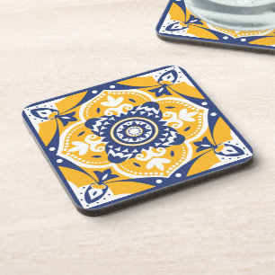 💛💙🤍 Beautiful blue and yellow Azulejos Coaster