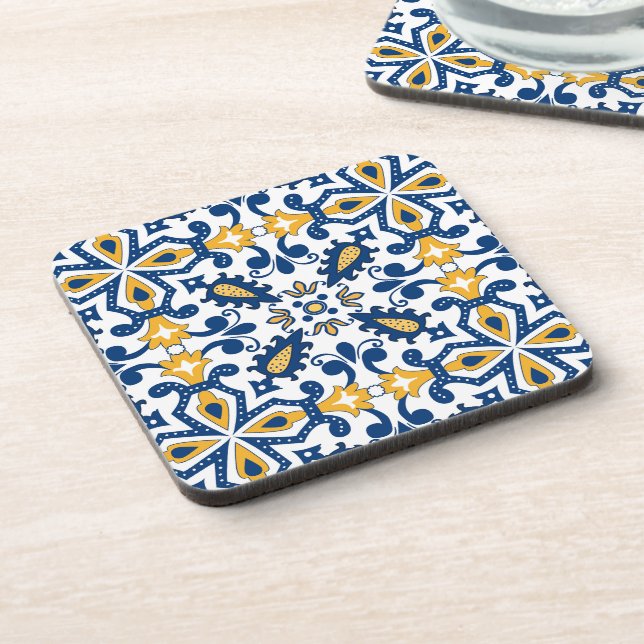 💙💛 Beautiful blue and yellow Azulejos,   Coaster (Left Side)