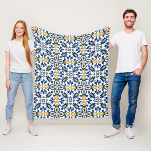 💙💛 Beautiful blue and yellow Azulejos,  Fleece Blanket