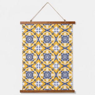 💙🤍💛 Beautiful blue and yellow Azulejos Hanging Tapestry