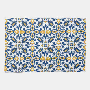 💙💛 Beautiful blue and yellow Azulejos,   Kitchen Tea Towel