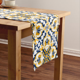 💙💛 Beautiful blue and yellow Azulejos  Short Table Runner