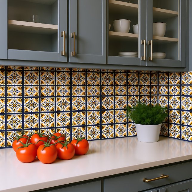 💛💙🤍 Beautiful blue and yellow Azulejos,  Stone  Tile (💛💙🤍 Beautiful blue and yellow Azulejos, Stone Ceramic Tile)