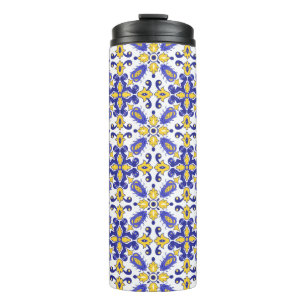 💙💛 Beautiful blue and yellow Azulejos Thermal Tumbler