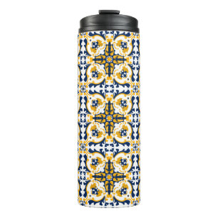 💙💛 Beautiful blue and yellow Azulejos Thermal Tumbler