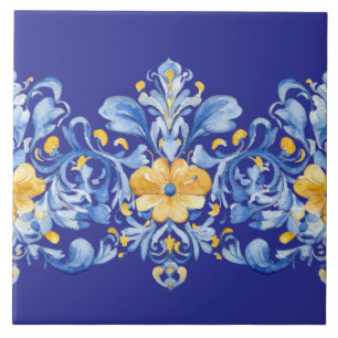 Beautiful Blue and Yellow Azulejos Tile