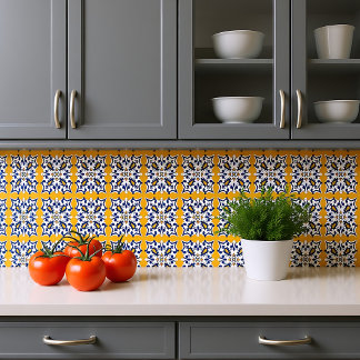 💙💛 Beautiful blue and yellow Azulejos VIII, Tile