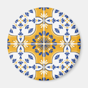Beautiful Blue and yellow Portuguese Azulejo Magnet