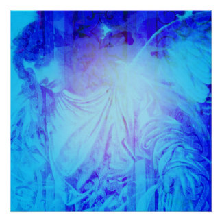 Beautiful Blue Angel of Protection and Forgiveness Poster