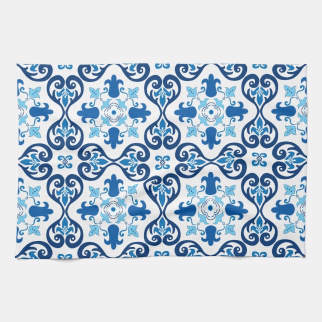 💙 Beautiful blue Azulejos III  Tea Towel (Horizontal)