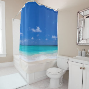 Beautiful Blue Beach Sand Sea Nautical Shower Curtain