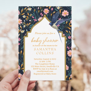 Beautiful Blue Bird Baby Shower Invitation