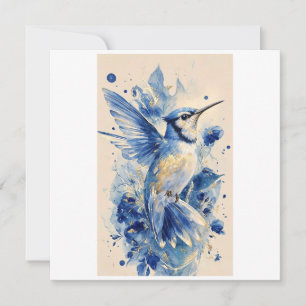 beautiful blue bird card