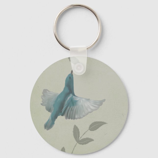 Beautiful Blue Bird Key Ring (Front)